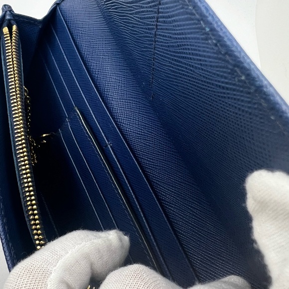 GUC Prada Navy Saffiano Long Wallet with Box - Picture 7 of 11